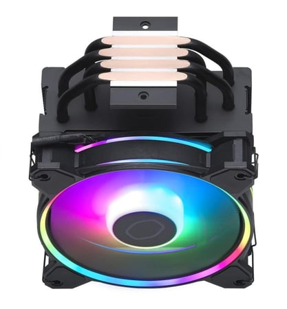 Cooler Master Hyper 622 Halo Black Dual Tower CPU Air Cooler, Halo2 Fan, Dual Loop ARGB