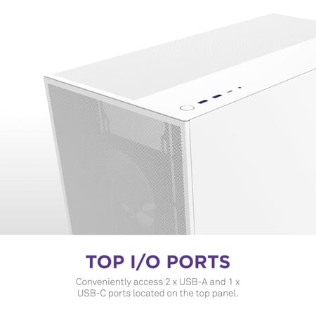 NZXT H7 Flow RGB 2024 - Mid-Tower ATX Airflow Case White كيس للكمبيوتر