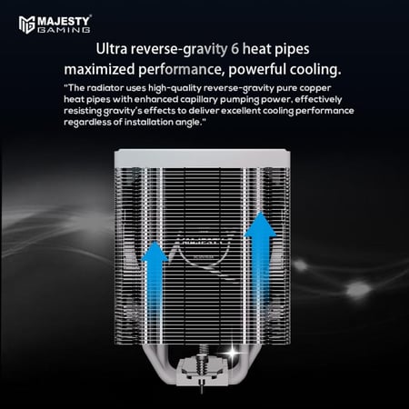 Majesty 6 Heat Pipes CPU Air Cooler with Digital Display