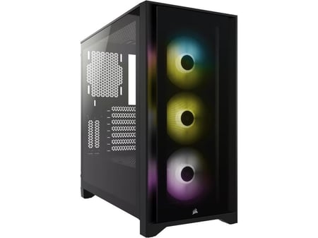 CORSAIR iCUE 4000X RGB Tempered Glass Mid-Tower ATX PC Case black  كيس للكمبيوتر