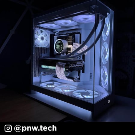 nzxt H9 Flow RGB+ 2025 كيس كمبيوتر ابيض