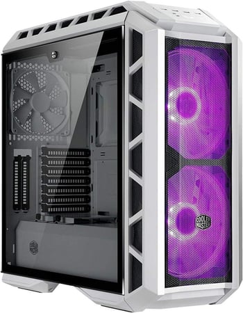 Cooler Master MasterCase H500P Mesh White ARGB Airflow ATX Mid-Tower with Dual Fans