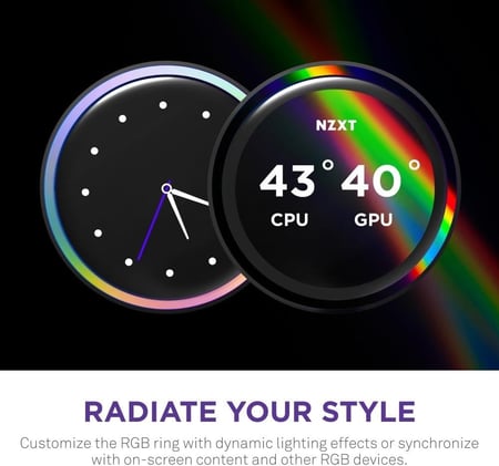 NZXT Kraken Elite 360 RGB - AIO CPU Liquid Cooler - 360mm Radiator - F360 RGB Core Fan - Customizable 2.72" IPS LCD Turbine Pump