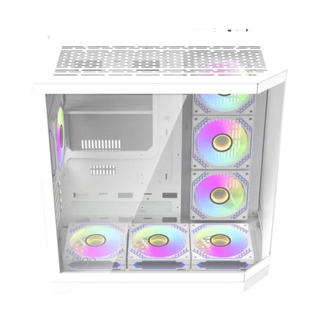 كيس بي سي دارك فلاش TFT418 PRO ميد تاور مع 7 مراوح ARGB لون أبيض