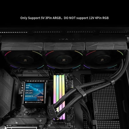 Frozen Vision 360 ARGB V2 White CPU Liquid Cooler - Magnetic Fixed 2.88” Display DIYable Theme, 2150RPM PWM Fan for AMD