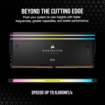 CORSAIR Dominator Titanium RGB DDR5 RAM 96GB (2x48GB) 7000MHz Black