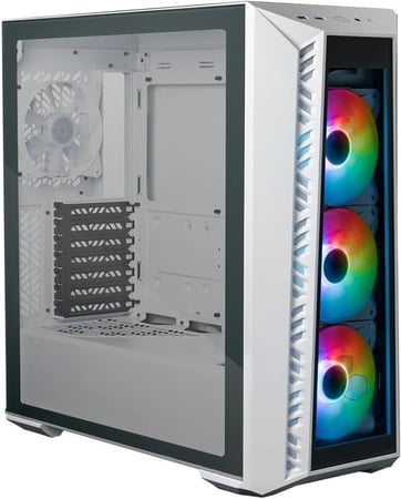 Cooler Master MasterBox 520 Mesh ARGB Tempered Glass ATX PC Case - White