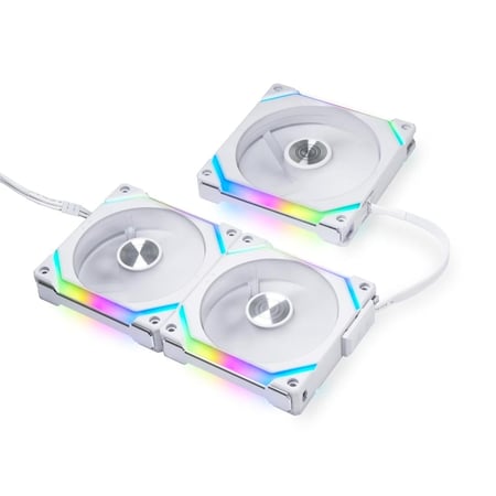 Lian Li UNI Fan SL120 V2 RGB White Triple Pack with Controller مراوح ليان لي 3 ابيض