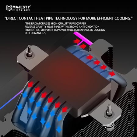 Majesty 6 Heat Pipes CPU Air Cooler with Digital Display