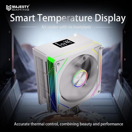 Majesty 6 Heat Pipes CPU Air Cooler with Digital Display