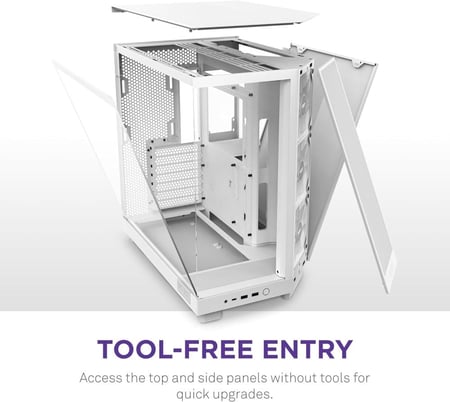 NZXT H6 Flow RGB Mid-Tower Airflow Case White كيس للكمبيوتر