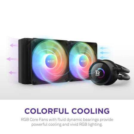 Kraken 240 RGB 240mm AIO Liquid Cooler with LCD Display and RGB Fans Matte Black مبرد مائي