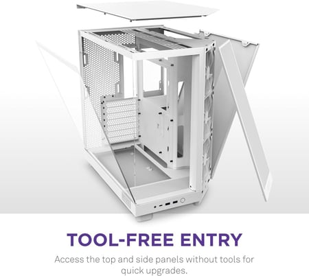 NZXT H6 FLOW (2023) COMPACT DUAL-CHAMBER ATX CASE ALL WHITE كيس للكمبيوتر