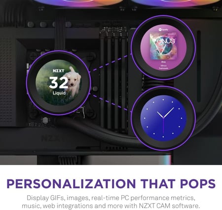 Kraken Elite 280RGB 280mm AIO Liquid Cooler with LCD Display and RGB Fans black مبرد مائي