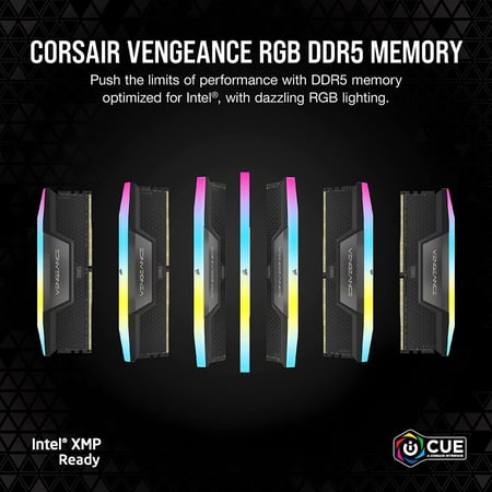 CORSAIR VENGEANCE RGB DDR5 RAM 32GB (2x16GB) 6000MH Black رام