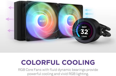 Kraken Elite 240RGB 240mm AIO Liquid Cooler with LCD Display and RGB Fans black مبرد مائي