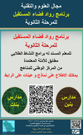 سجل معلم نشاط ( برنامج رواد فضاء المستقبل ) للمرحلة الثانوية