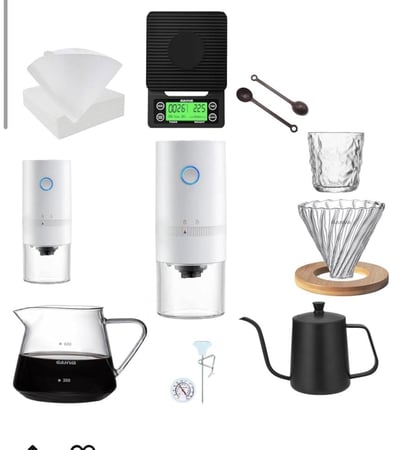 مجموعه v60 مع مطحنه كهربائية