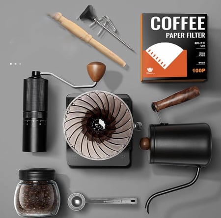 مجموعة ماكينة تحضير القهوة بالتنقيط V60 من يو ال اتش واي سي،