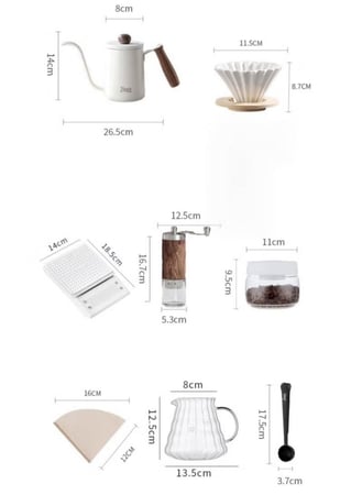 مجموعه v60 متكون من ٨ قطع باللون الابيض