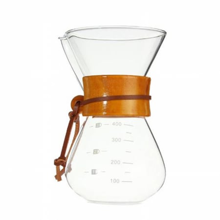 ماكينة صنع قهوة تشيميكس مزودة بمرشح يعمل بالتنقيط وخاصية التخمير شفاف 400مل