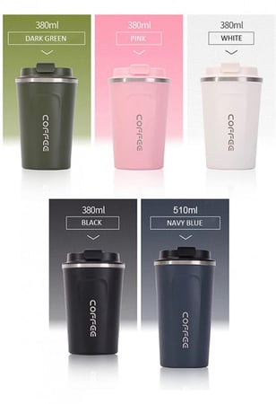 كوب قهوة من الفولاذ المقاوم للصدأ 510 مل من Eacam معزول للحرارة كوب قهوة للسيارة من الفولاذ المقاوم للصدأ