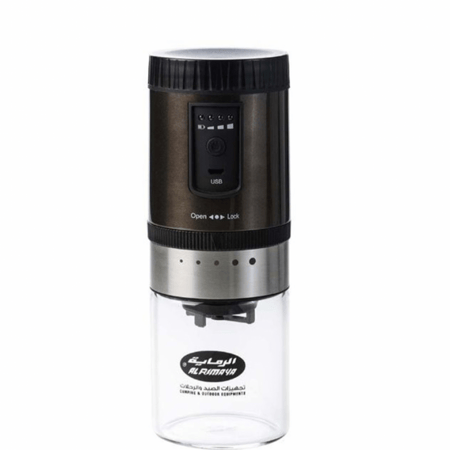 مطحنة قهوة قابلة للشحن مزودة بمنفذ USB بني 7.5 x 7.5 x 21سنتيمتر