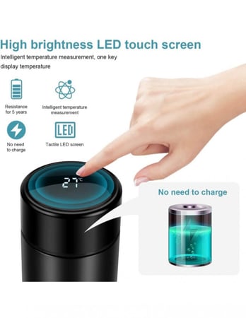 كوب ذكي بشاشة LED مقاوم للصداء