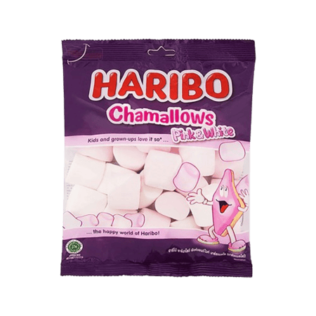 هاريبو شامالوز مارشميلو ابيض ووردي 150غ