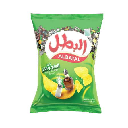 البطل شيبس بنكهة الملح والخل عائلي