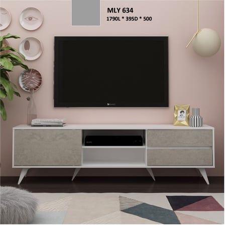 طاوله بلازما ابيض ورمادي مودرن ماليزي