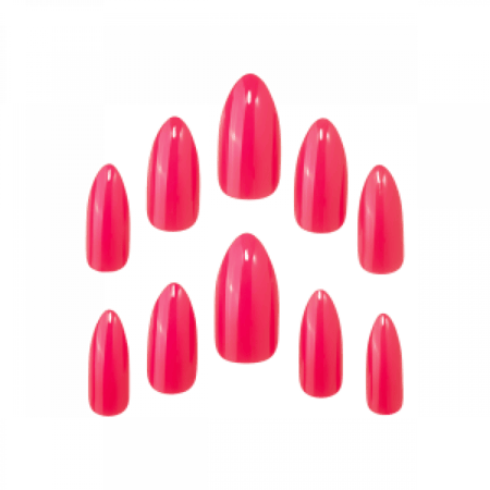 أظافر مستعارة مدورة مع صمغ فيري فوشيا - إيليغانت تاتش