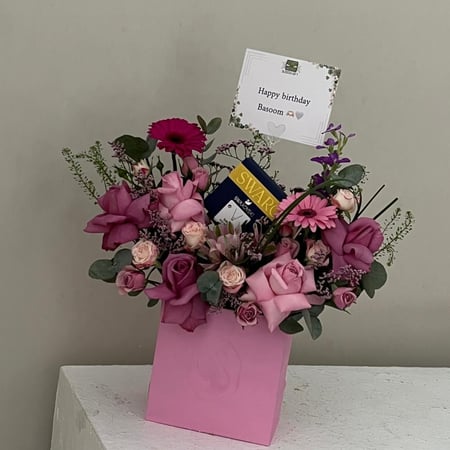 عقد سوارفسكي مع الورد North طلاء ذهبي وردي