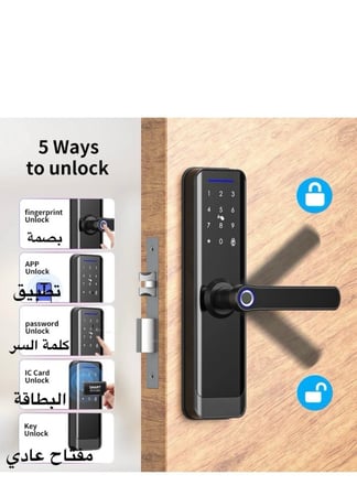 قفل باب الكتروني بصمة اليد ،بطاقة،كلمة سر،مفتاح