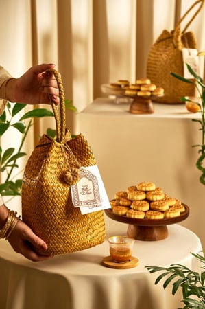 سلة خوص معمول العيد الفاخر