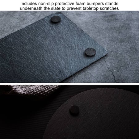 لوح تقديم حجر مستطيل - اسود