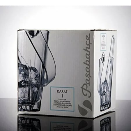 دلو ثلج زجاج مع ملقط