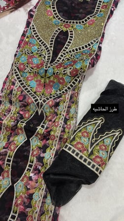 حرير ايطالي مطرز ومتروس كرستال موديل مميز وشغل فاخر