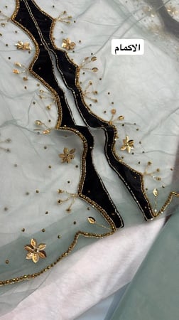 تور شغل يدوي فاخر ومخملي لتحت مع بطانه حرير ايطالي وشيلة تور ساده