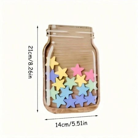 جرة  خشبية مع نجوم ملونة لتحفيز الطفل على المكآفأت والإستجابة للتوجيهات