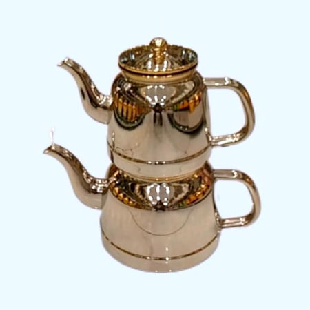 ابريق شاى تركى استيل اندونوسي 1.2لتر + 2 لتر