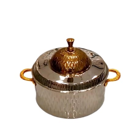 حافظةاستانلس استيل  فضي مذهب3.5 لتر