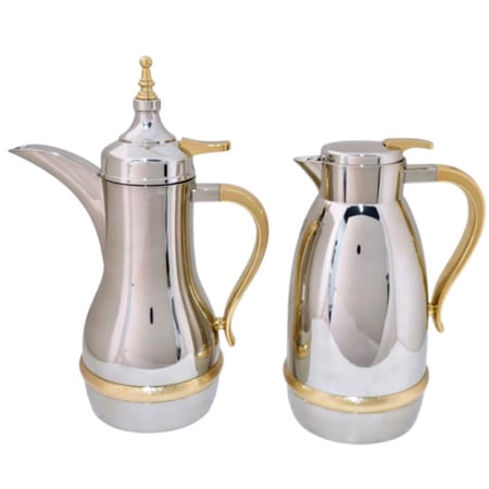 طقم ترامس زهوة فضي مذهب