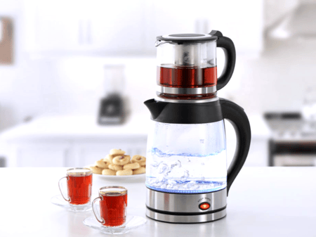 غلاية ومحضرة شاى  1.7 لتر + 750مل