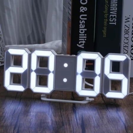 3D LED wall clock - white