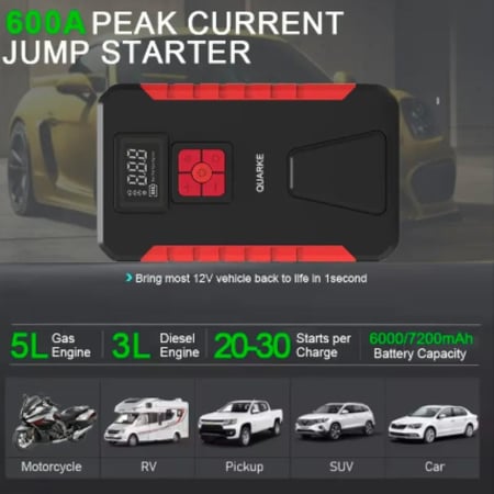 جهاز تشغيل السيارة بنك طاقة محمول 12 فولت مع ضاغط هواء