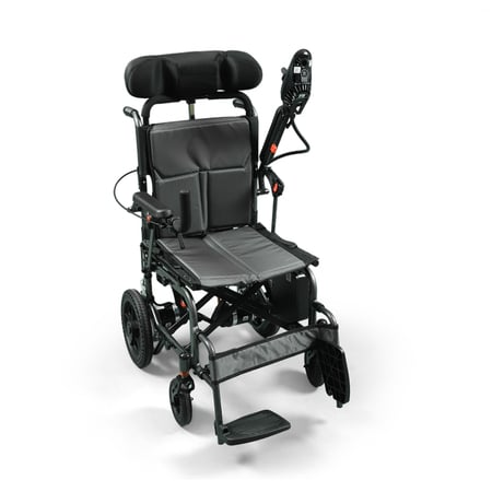 كرسي كهربائي ألومنيوم بظهر متحرك وساند رأس