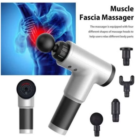 مسدس تدليك العضلات بالاهتزاز للعناية بالجسم KH-320 من بلاك فاشيال، تعمل بالبطارية، من اي بودز، ابيض