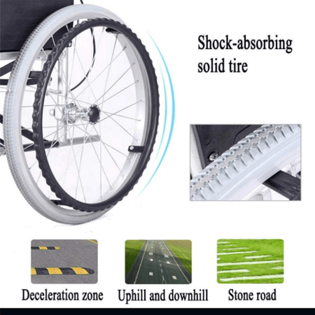 كرسي متحرك يدوي خفيف الوزن قابل للطي