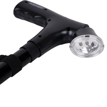 عصا مشي قابلة للطي مع كشاف ليلي – خفيفة، سهلة الحمل، وداعمة للحركة اليومية